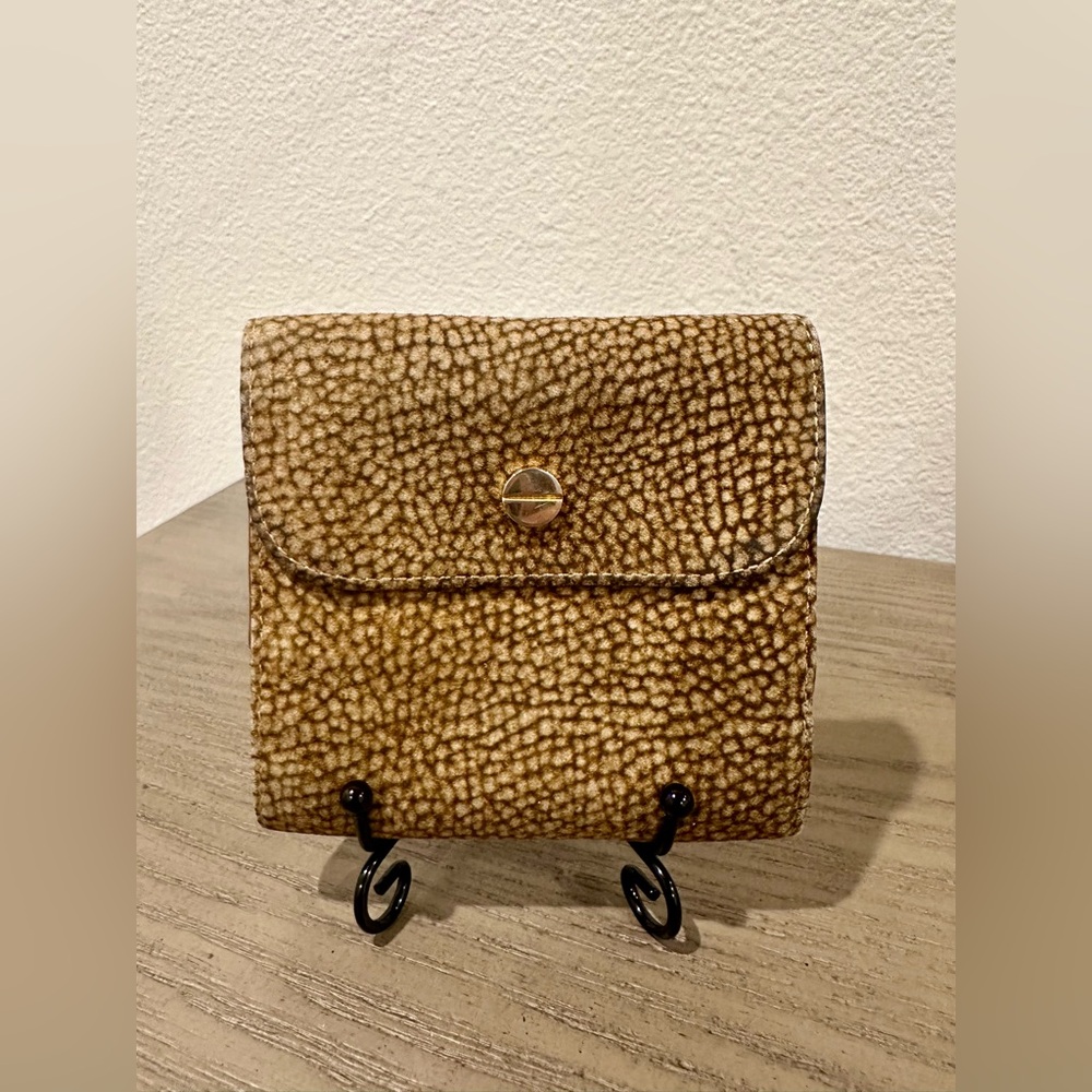 Borbonese Trifold Kiss Lock Wallet EUC